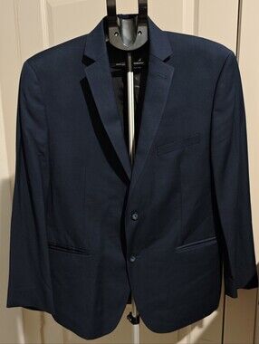 Marc New York Andrew Marc Men's Two-Button Notch Lapel Blazer Navy Blue Size 42S